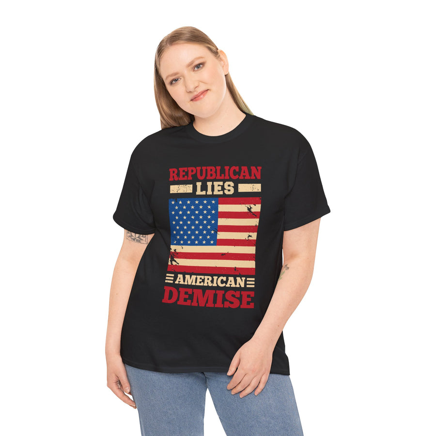 Republican Lies American Demise Unisex Heavy Cotton Tee