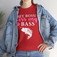 Hey Boys Kiss My Bass Unisex Heavy Cotton Tee