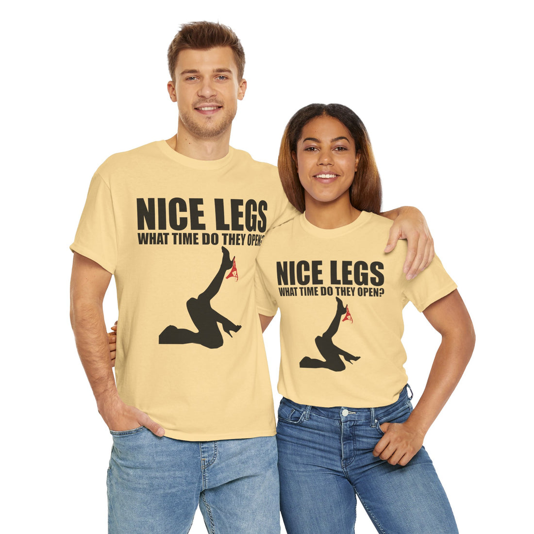 Nice Legs What Time Do They Open? Unisex Heavy Cotton Tee