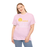 Smile When You Wear No Underwear Unisex Heavy Cotton Tee