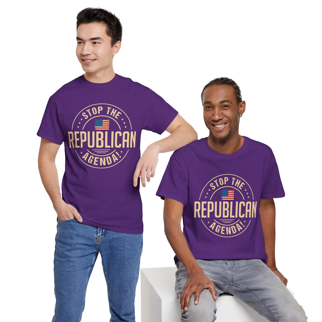 Stop The Republican Agenda! Unisex Heavy Cotton Tee