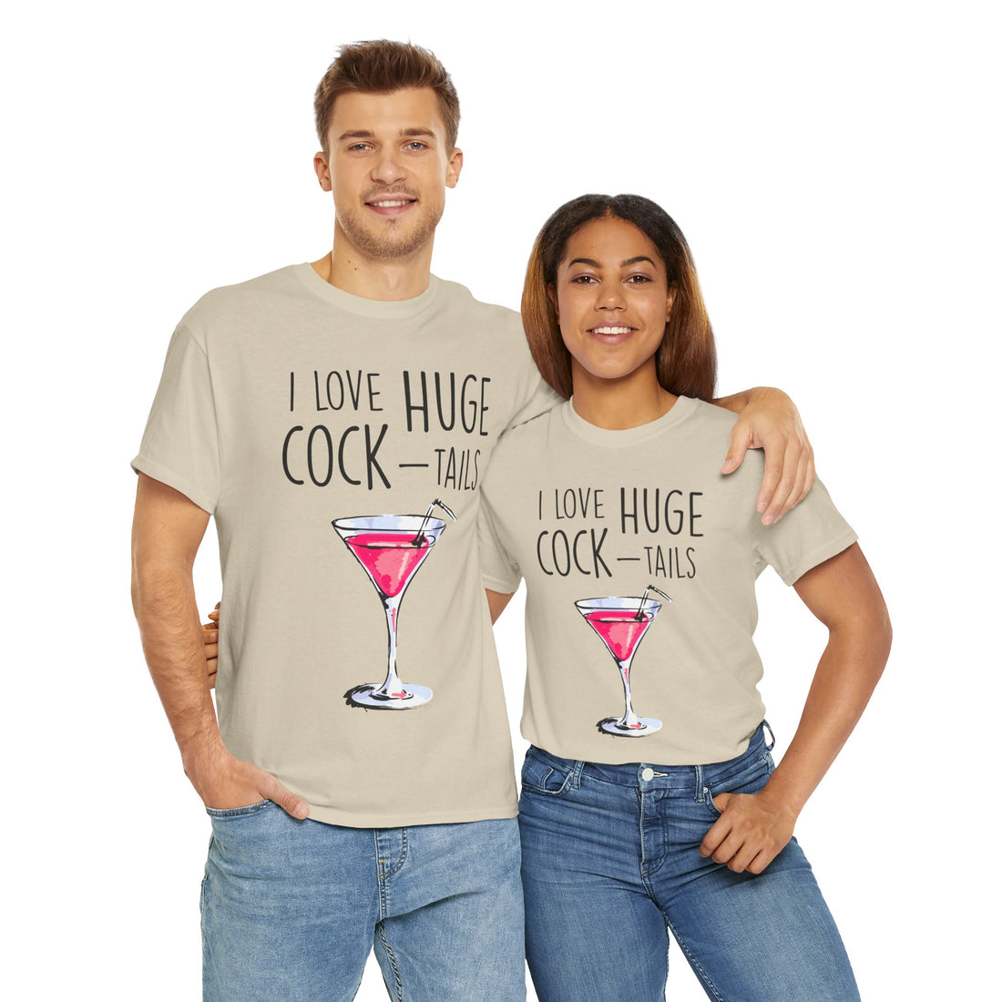 I Love Huge Cock Tails Unisex Heavy Cotton Tee