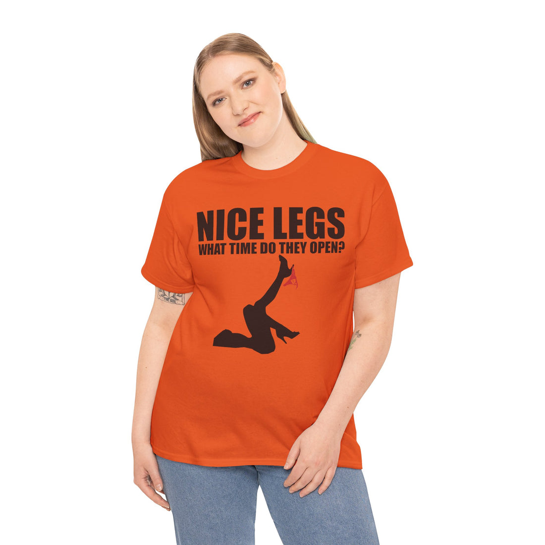 Nice Legs What Time Do They Open? Unisex Heavy Cotton Tee