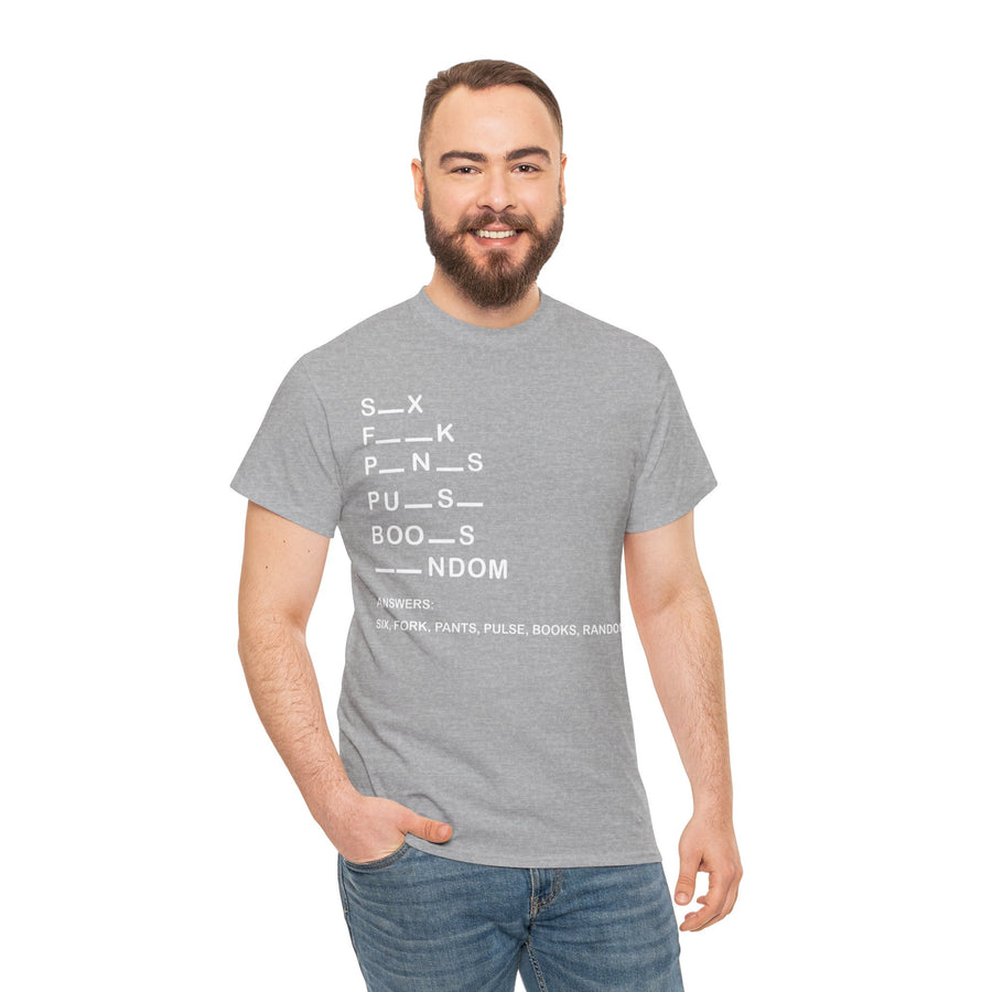 Six, Fork, Pants, Pulse, Book, Random, Unisex Heavy Cotton Tee