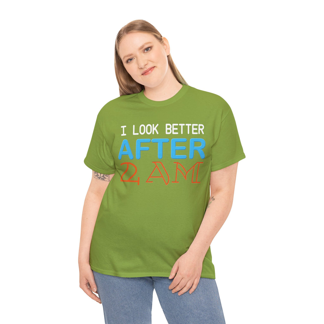 I Look Better After 2 AM Unisex Heavy Cotton Tee