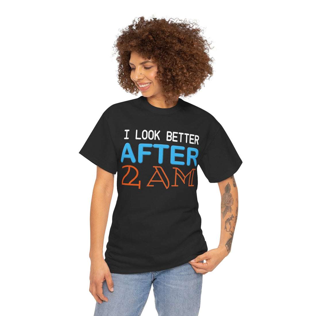 I Look Better After 2 AM Unisex Heavy Cotton Tee