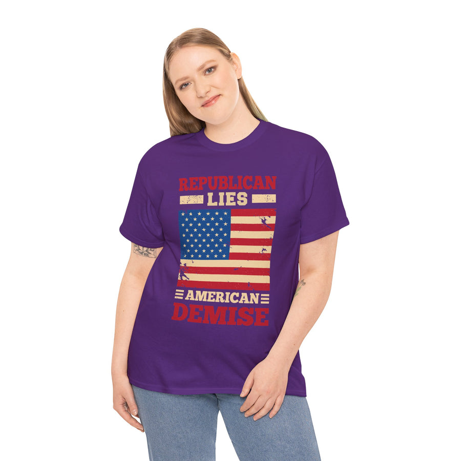 Republican Lies American Demise Unisex Heavy Cotton Tee