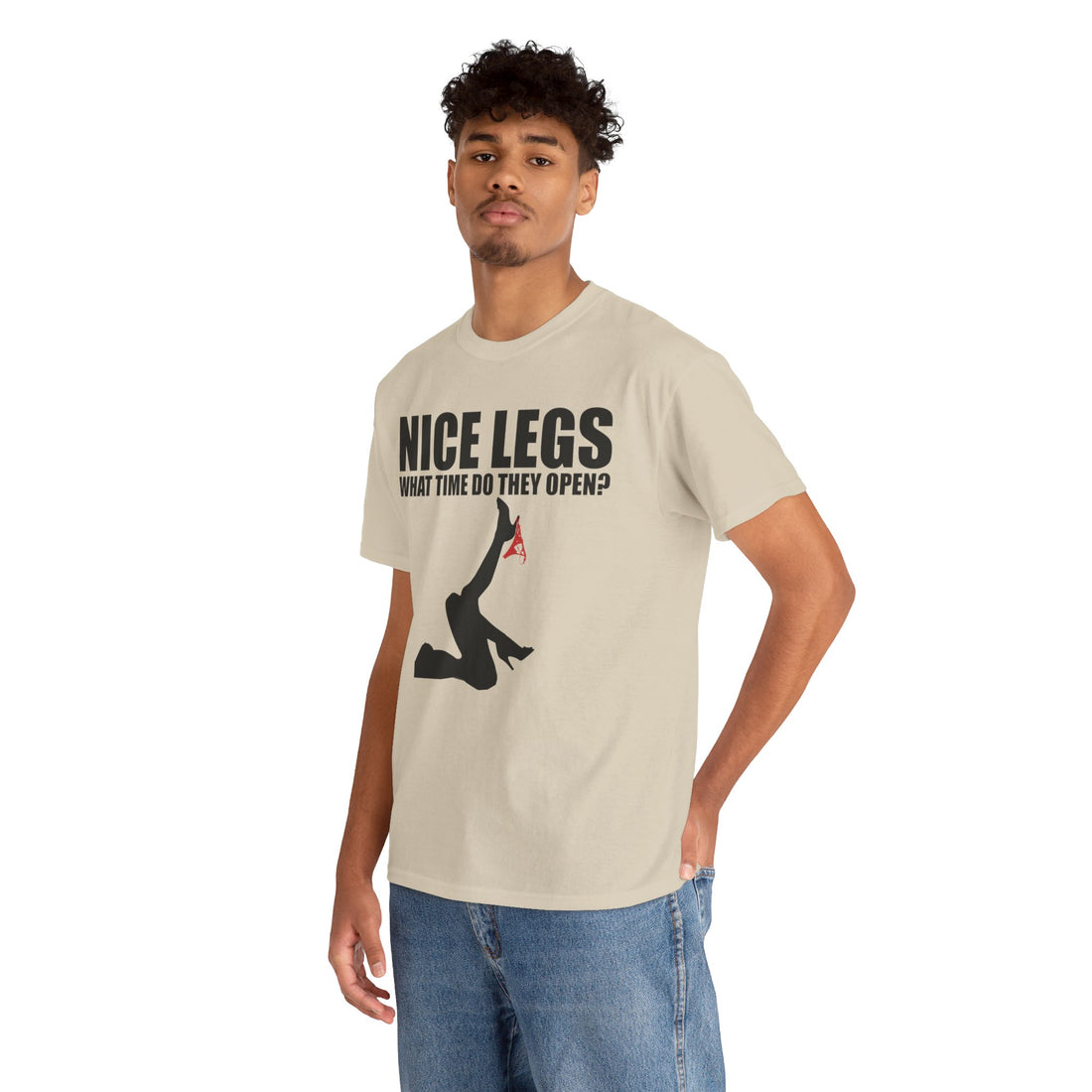 Nice Legs What Time Do They Open? Unisex Heavy Cotton Tee