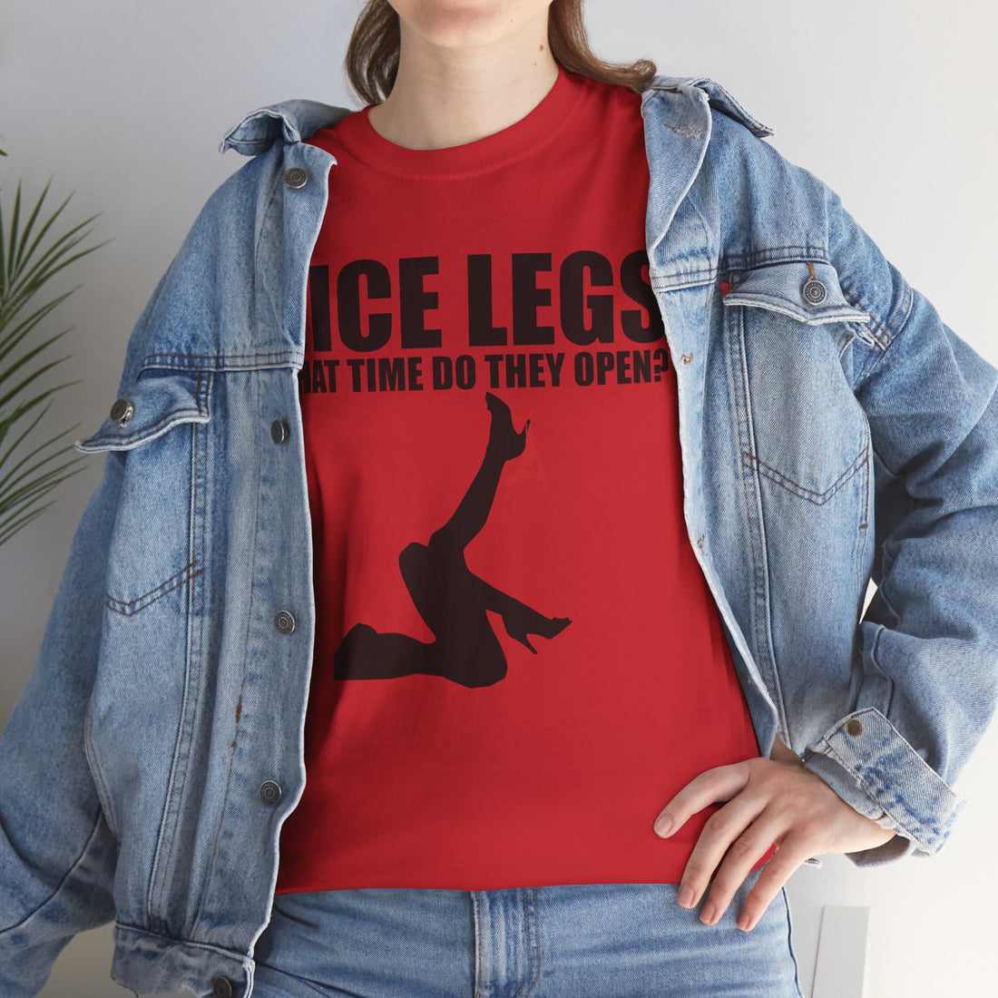 Nice Legs What Time Do They Open? Unisex Heavy Cotton Tee