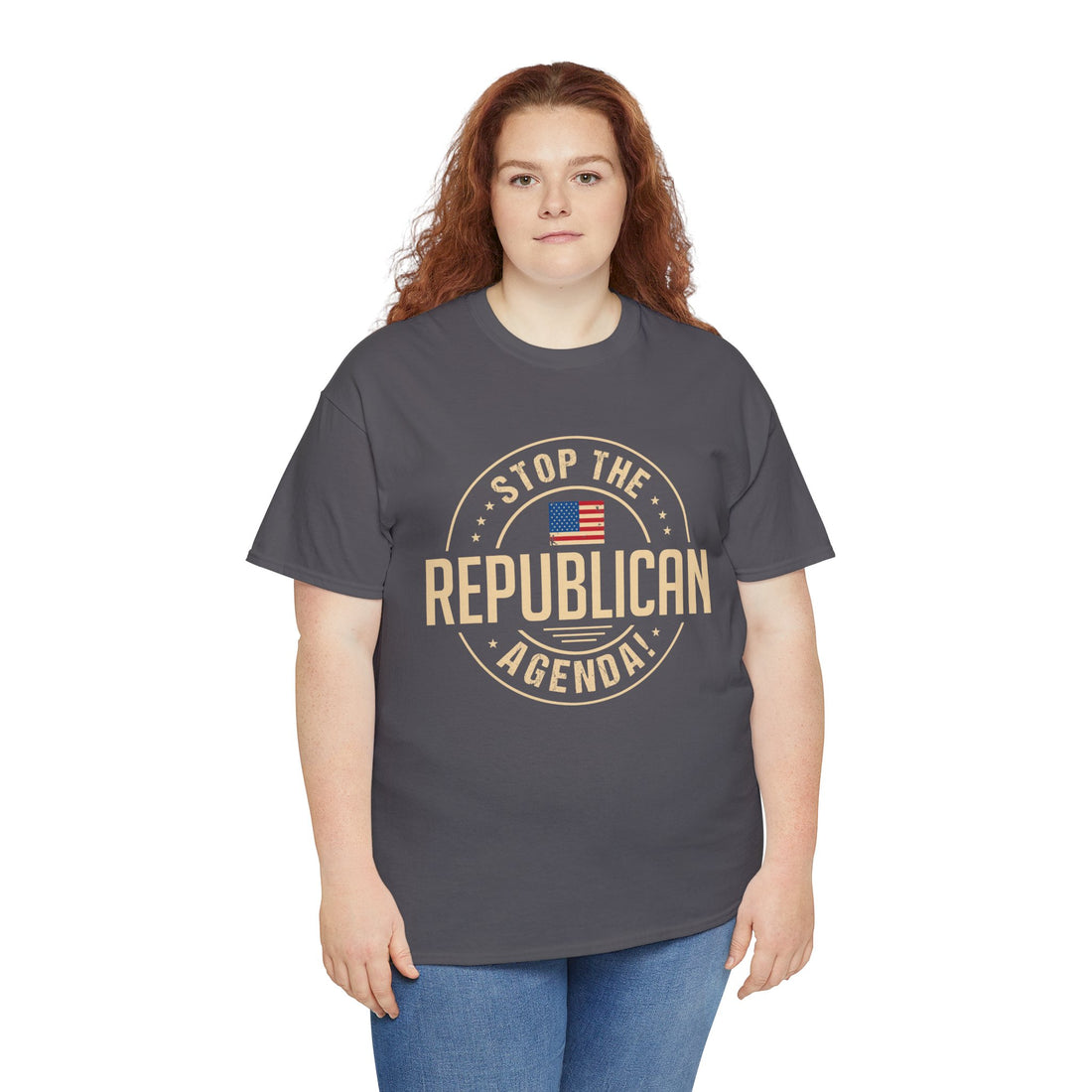 Stop The Republican Agenda! Unisex Heavy Cotton Tee