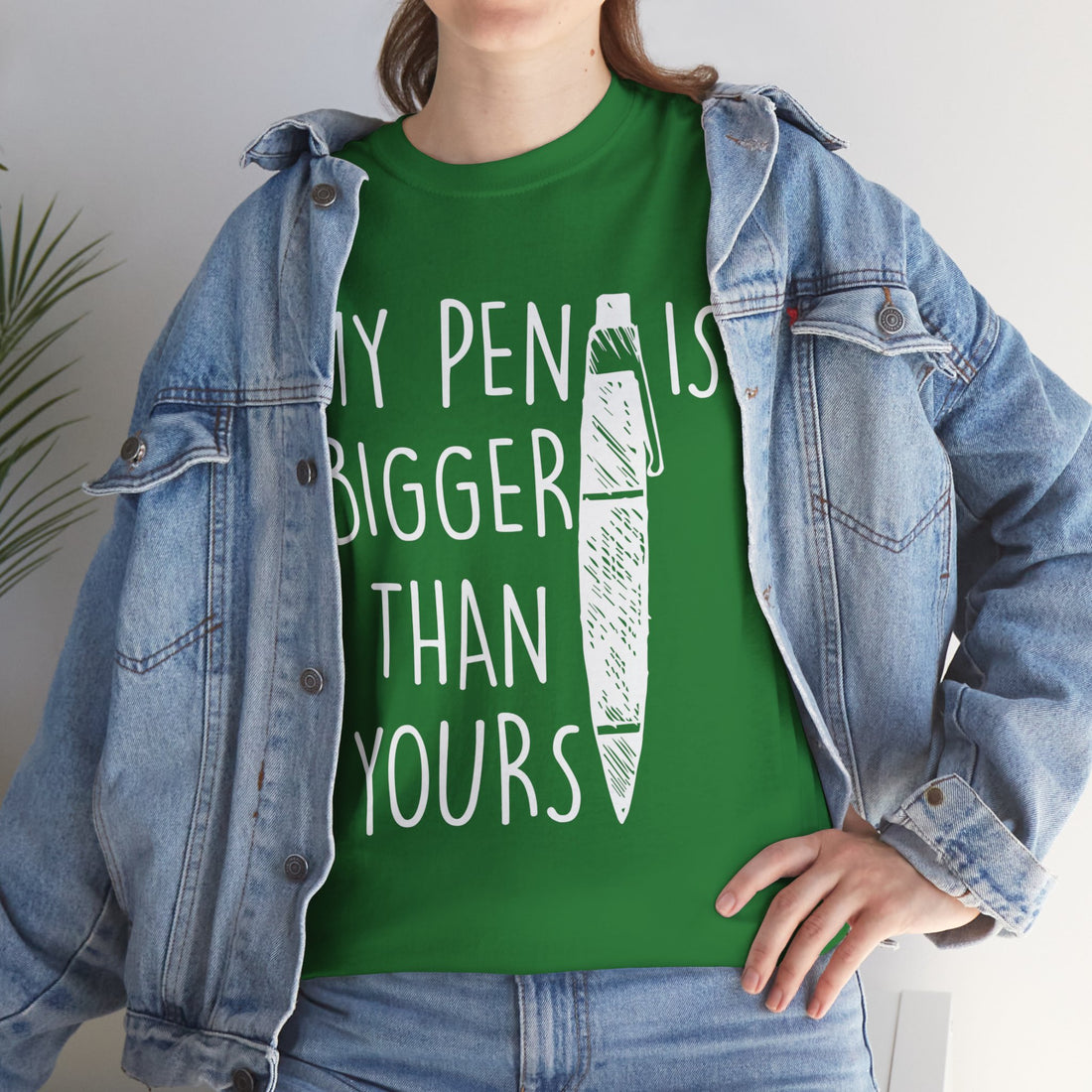 My Pen Is Bigger Than Yours Unisex Heavy Cotton Tee