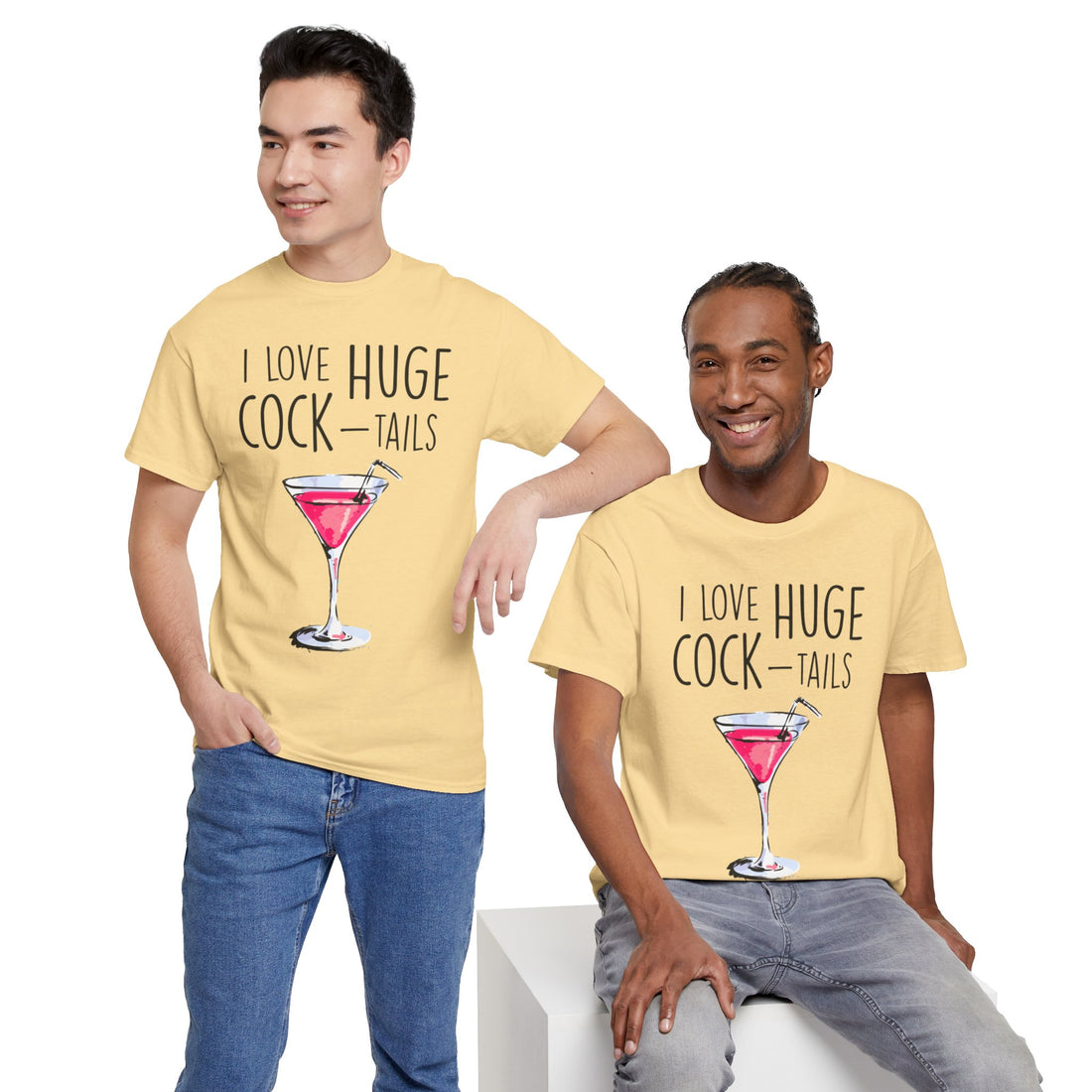 I Love Huge Cock Tails Unisex Heavy Cotton Tee