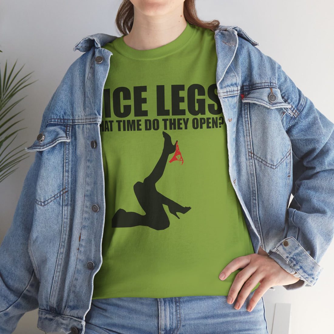 Nice Legs What Time Do They Open? Unisex Heavy Cotton Tee