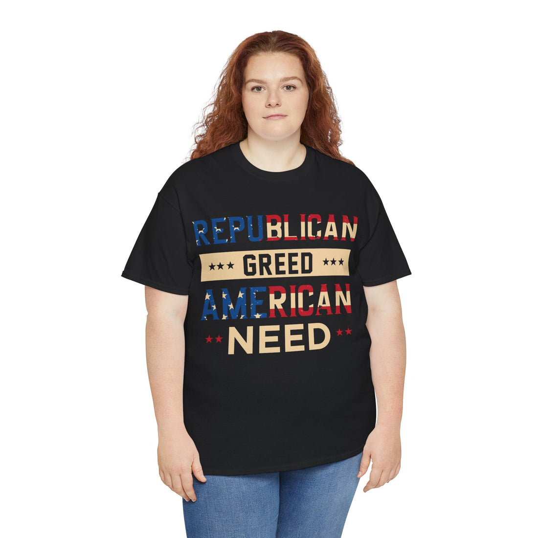 Republican Greed American Need Unisex Heavy Cotton Tee