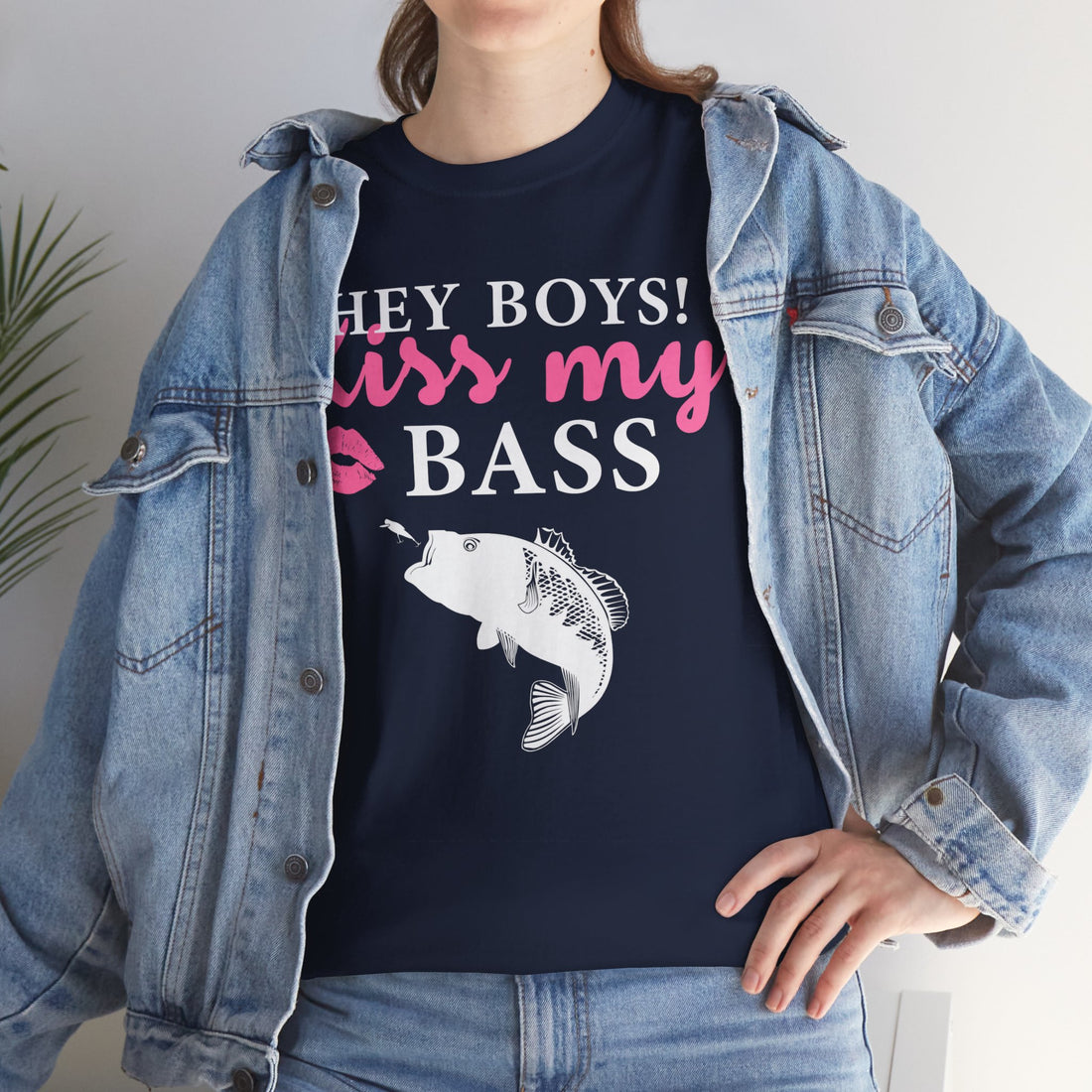 Hey Boys Kiss My Bass Unisex Heavy Cotton Tee