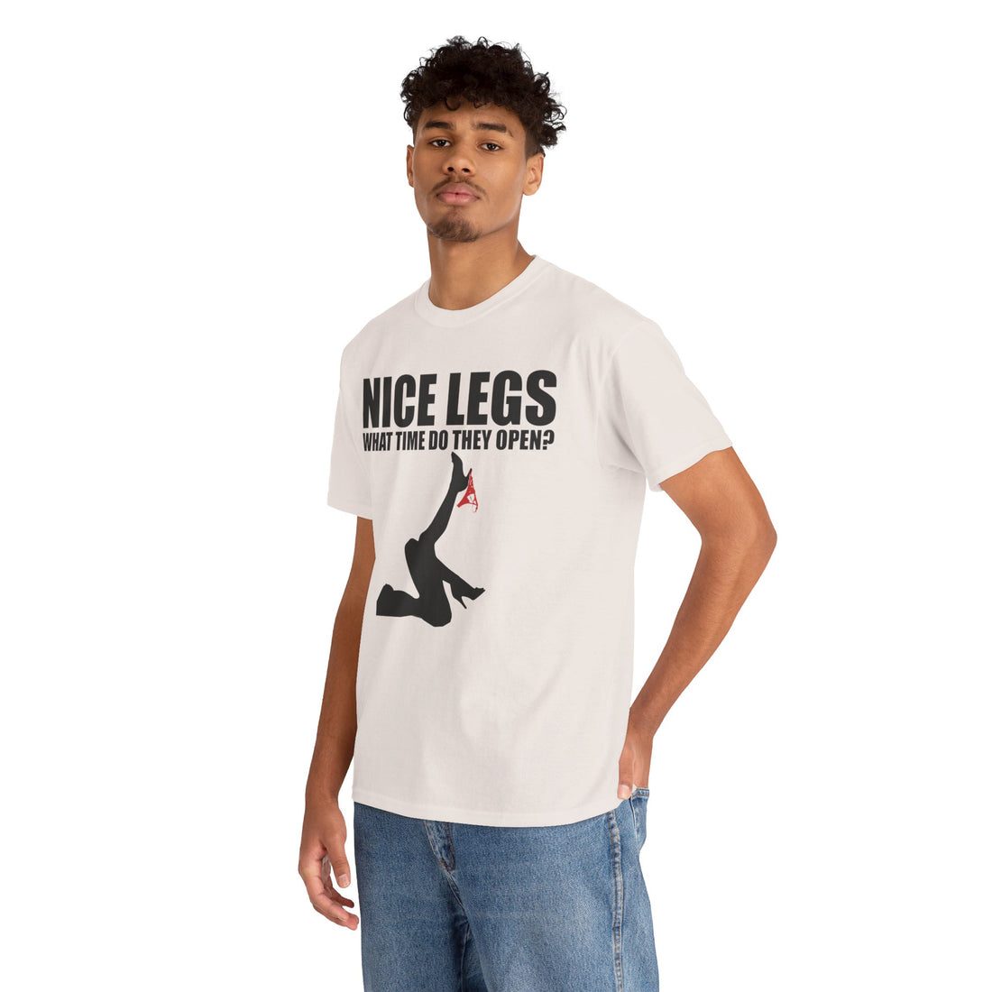 Nice Legs What Time Do They Open? Unisex Heavy Cotton Tee