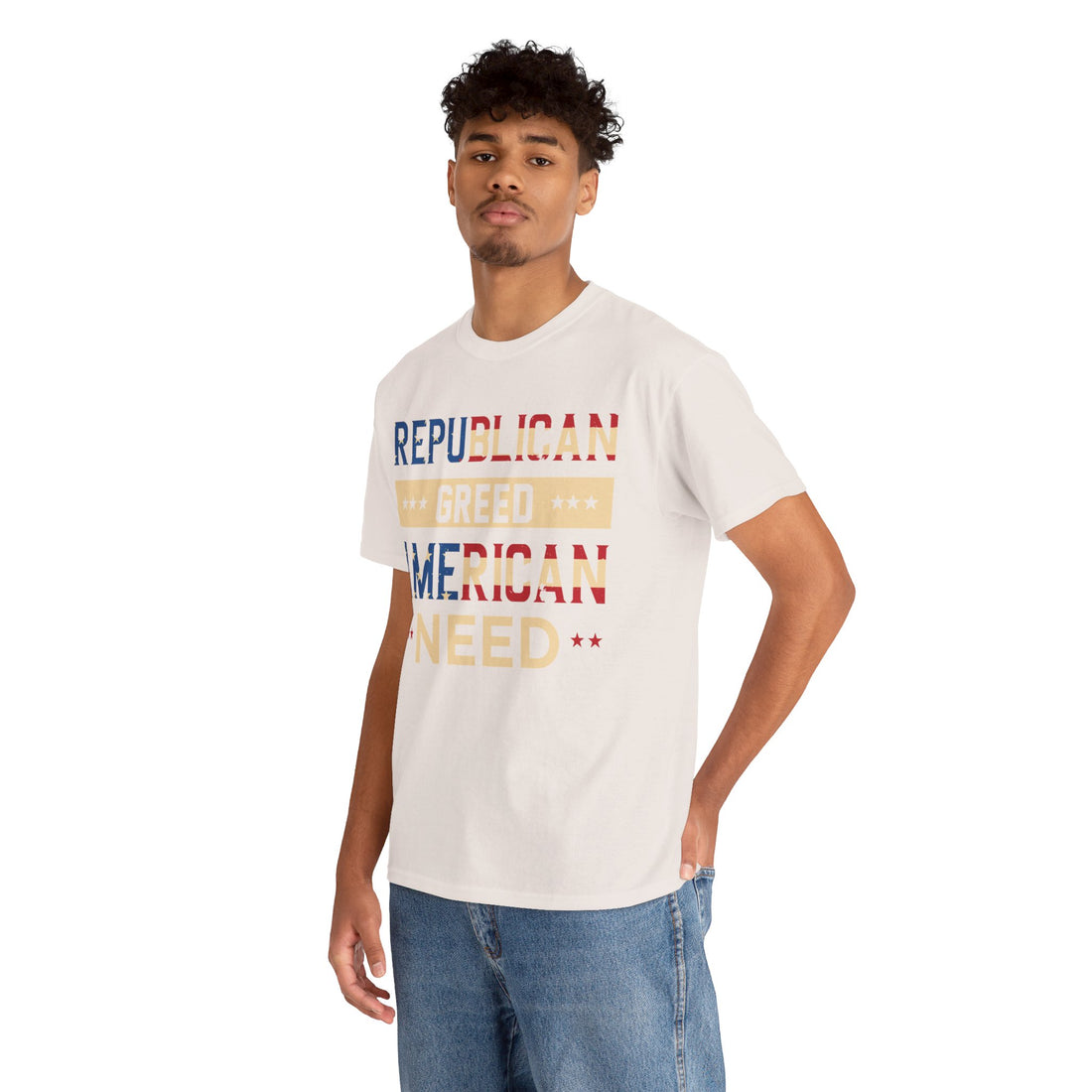 Republican Greed American Need Unisex Heavy Cotton Tee