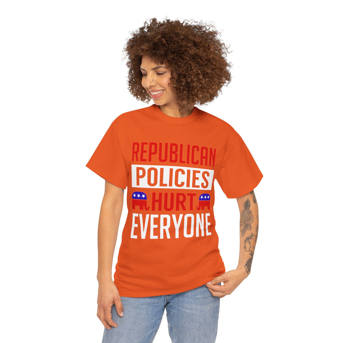 Republican Policies Hurt Everyone Unisex Heavy Cotton Tee