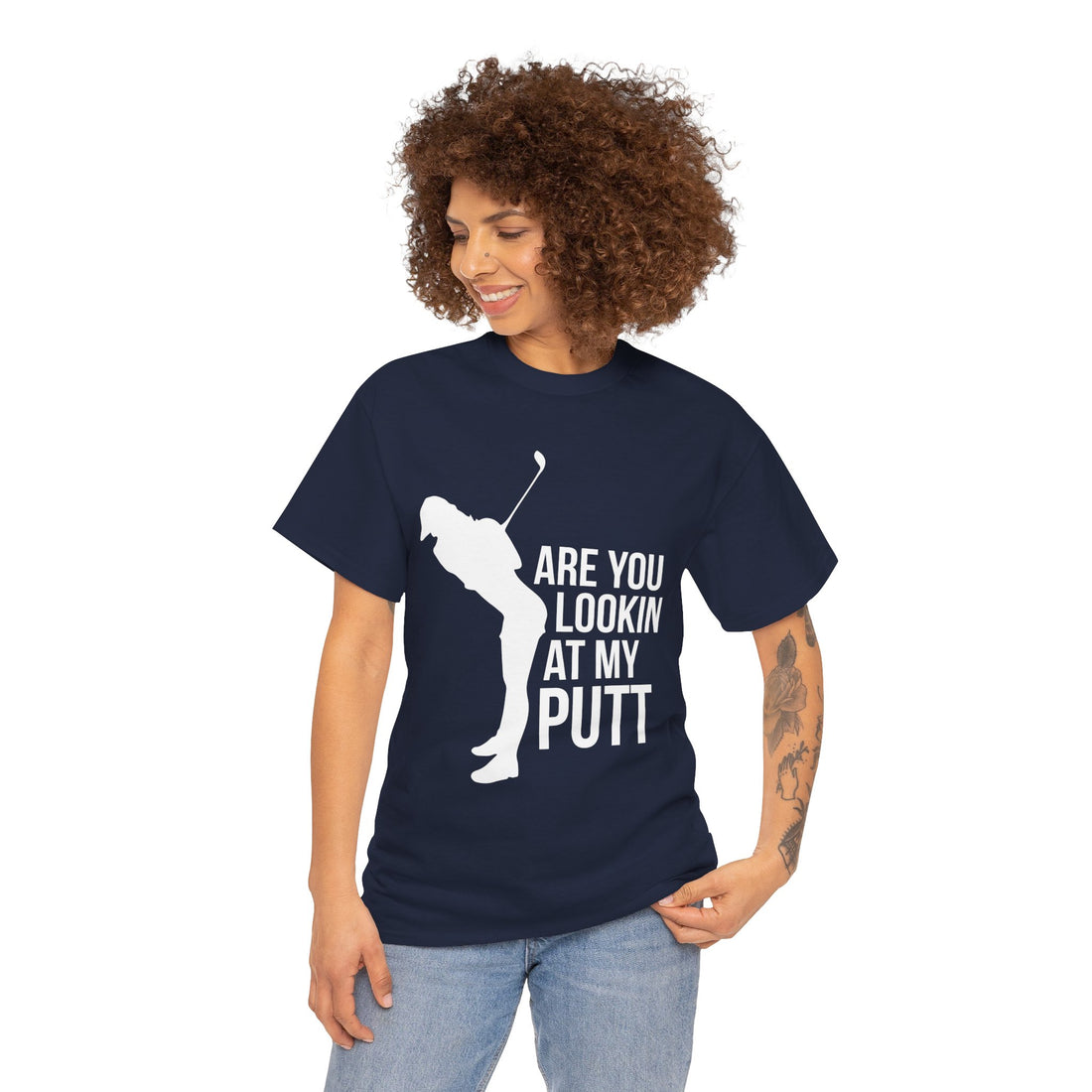 Are You Lookin At My Putt Unisex Heavy Cotton Tee