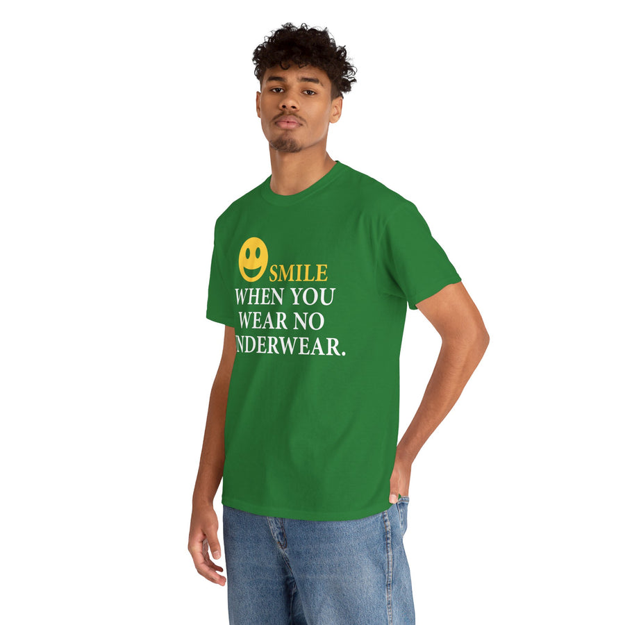 Smile When You Wear No Underwear Unisex Heavy Cotton Tee