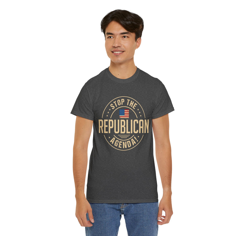 Stop The Republican Agenda! Unisex Heavy Cotton Tee