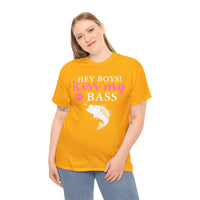 Hey Boys Kiss My Bass Unisex Heavy Cotton Tee