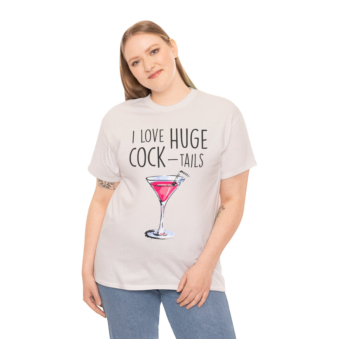 I Love Huge Cock Tails Unisex Heavy Cotton Tee