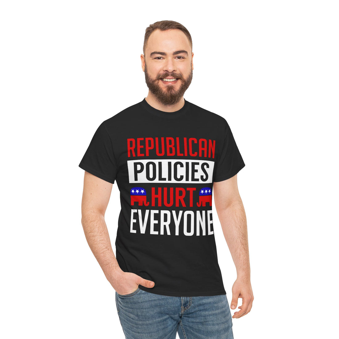 Republican Policies Hurt Everyone Unisex Heavy Cotton Tee