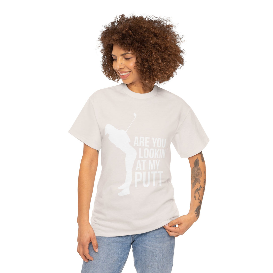 Are You Lookin At My Putt Unisex Heavy Cotton Tee