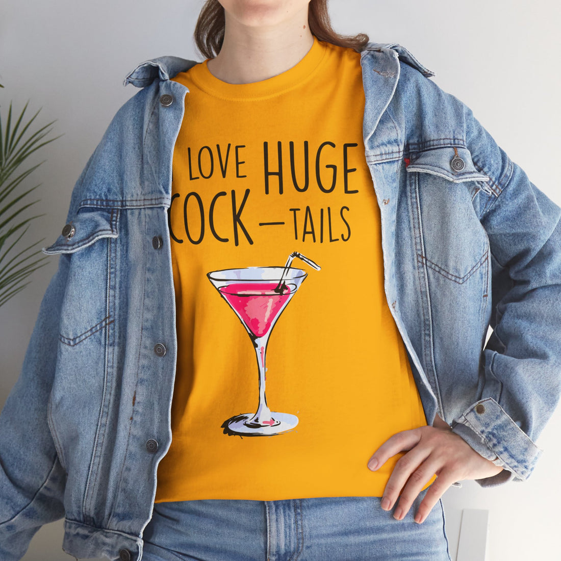 I Love Huge Cock Tails Unisex Heavy Cotton Tee