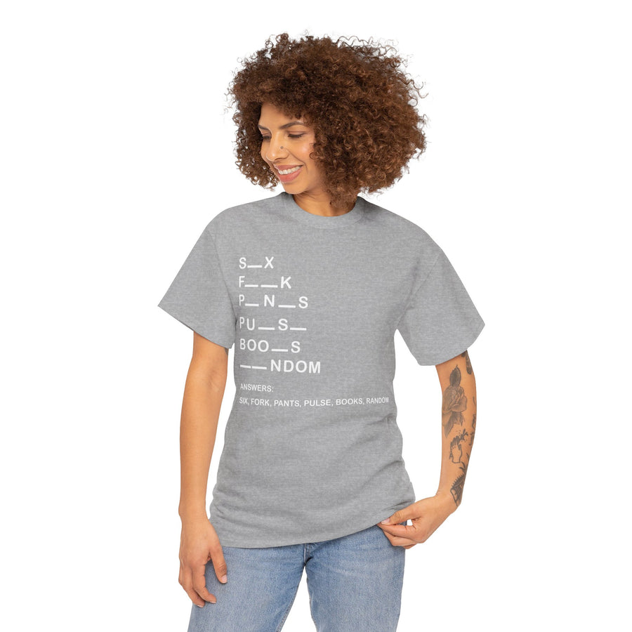 Six, Fork, Pants, Pulse, Book, Random, Unisex Heavy Cotton Tee