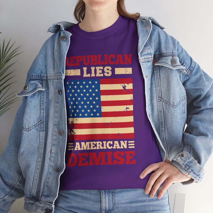 Republican Lies American Demise Unisex Heavy Cotton Tee