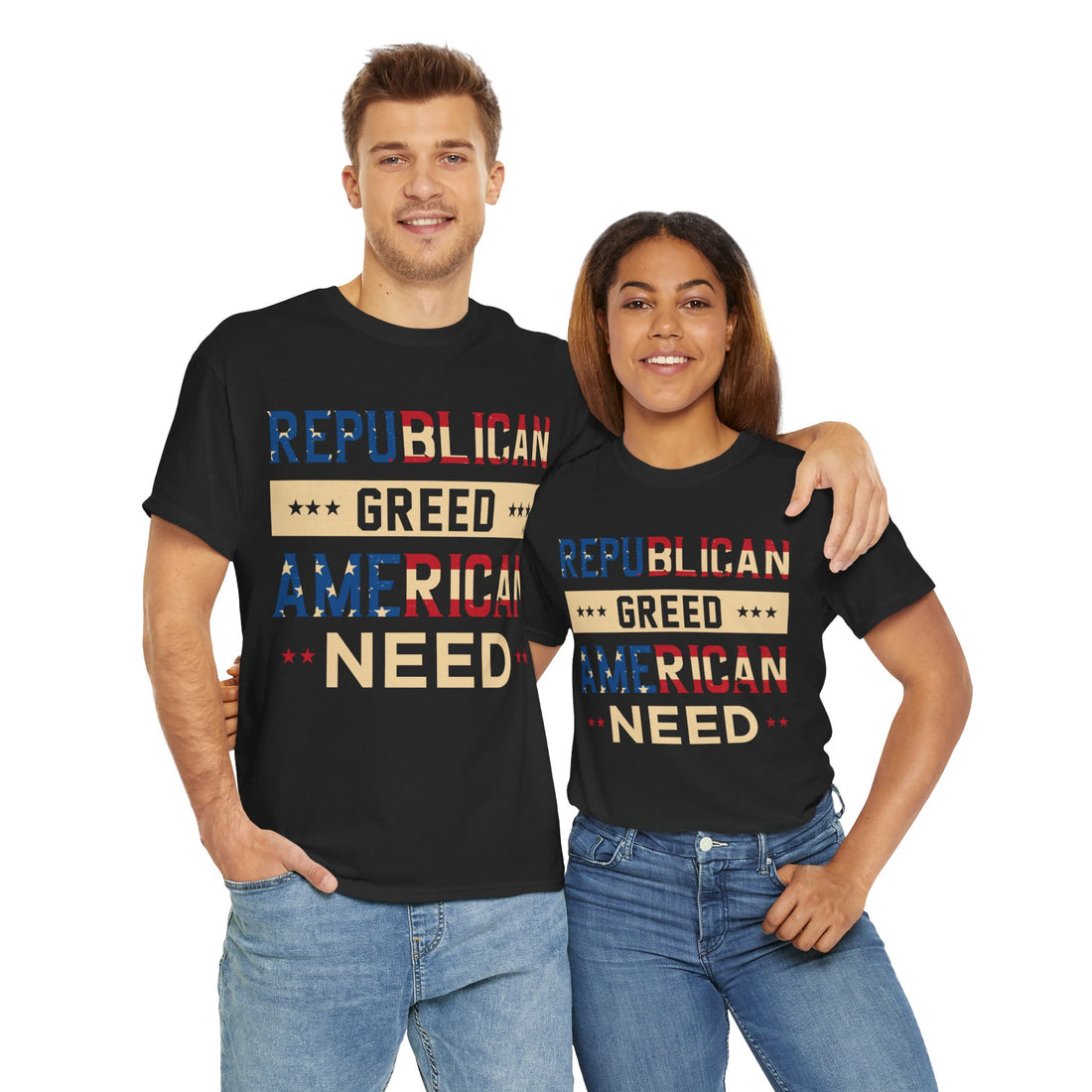 Republican Greed American Need Unisex Heavy Cotton Tee