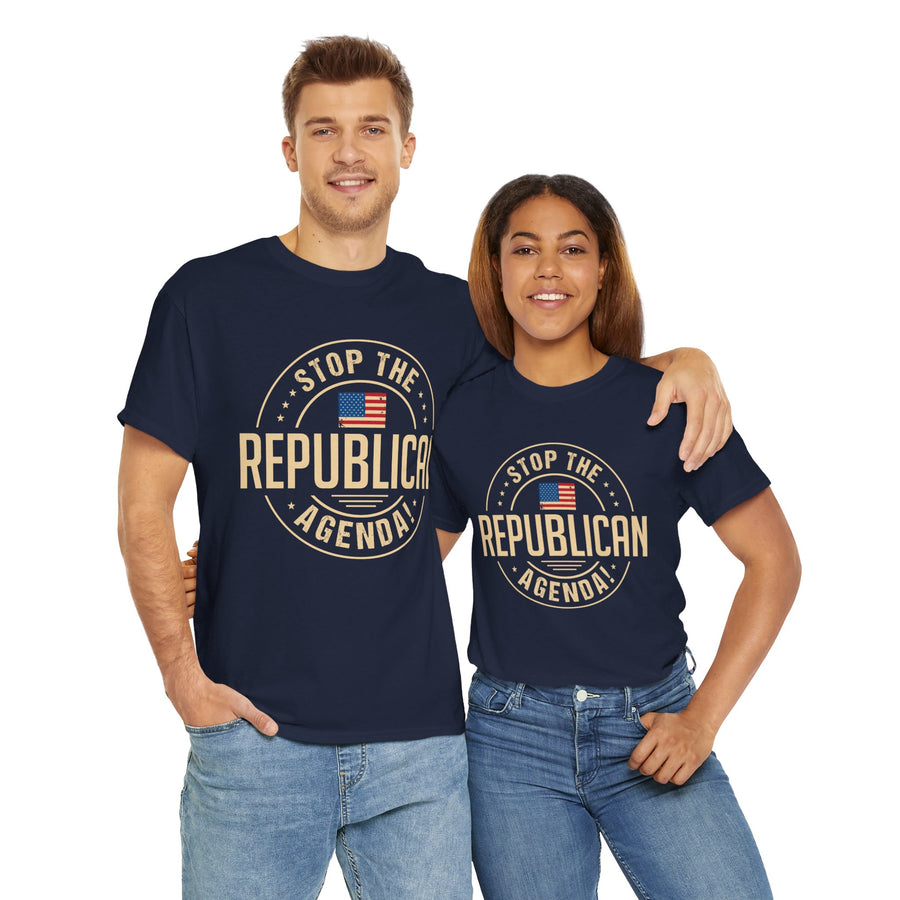 Stop The Republican Agenda! Unisex Heavy Cotton Tee