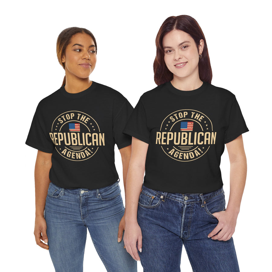 Stop The Republican Agenda! Unisex Heavy Cotton Tee