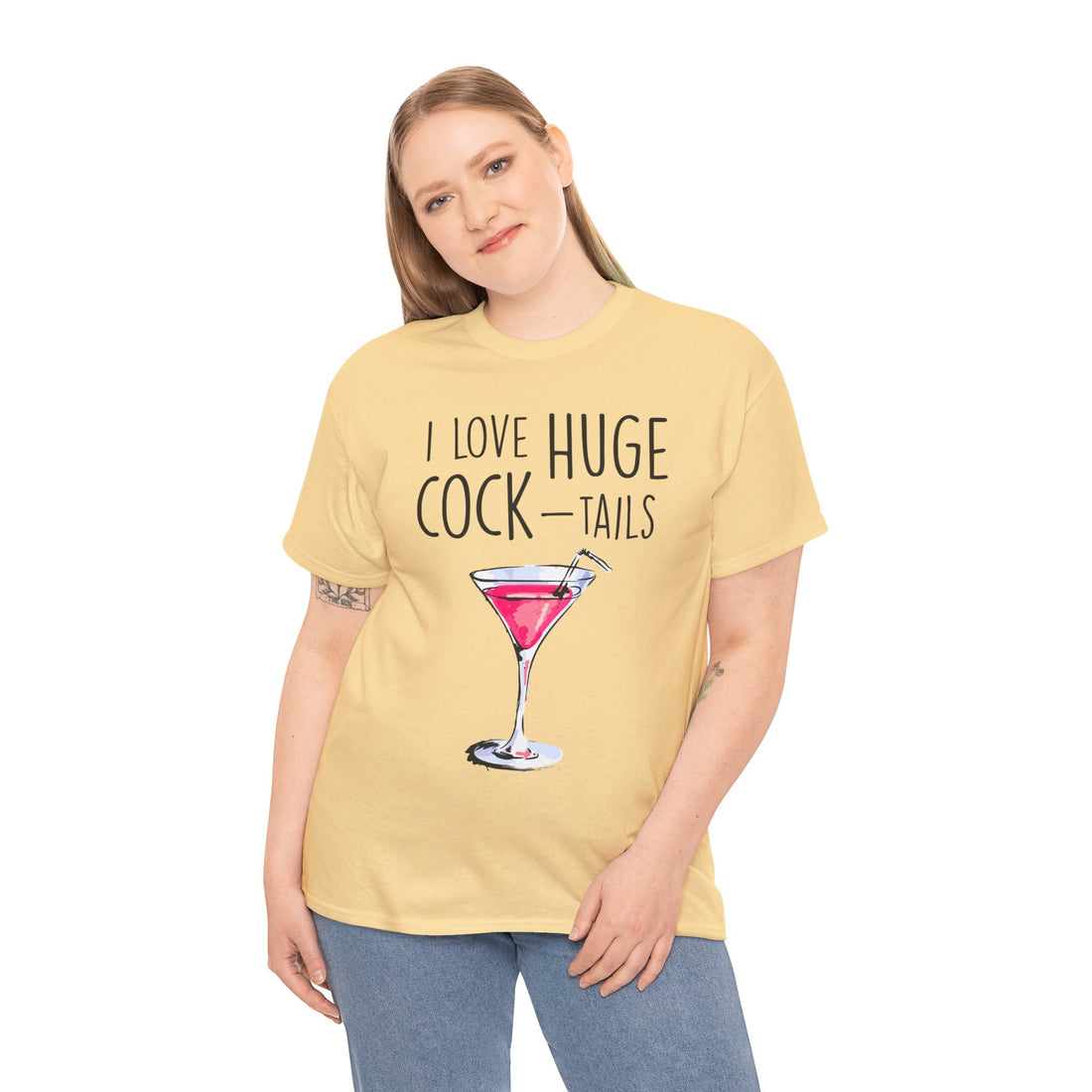 I Love Huge Cock Tails Unisex Heavy Cotton Tee