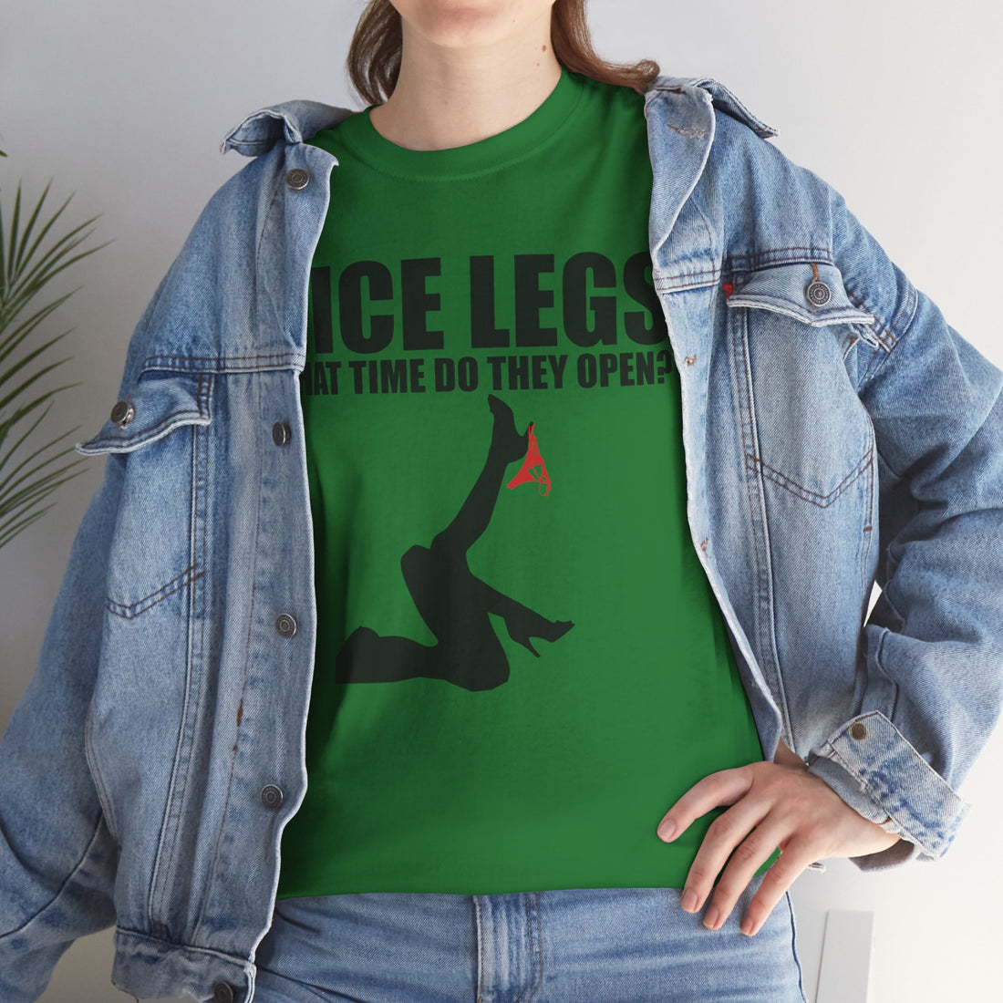 Nice Legs What Time Do They Open? Unisex Heavy Cotton Tee