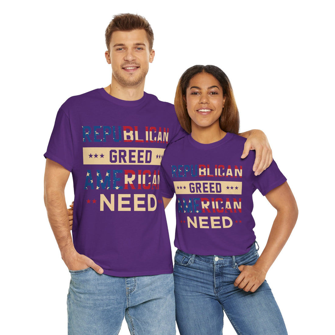 Republican Greed American Need Unisex Heavy Cotton Tee