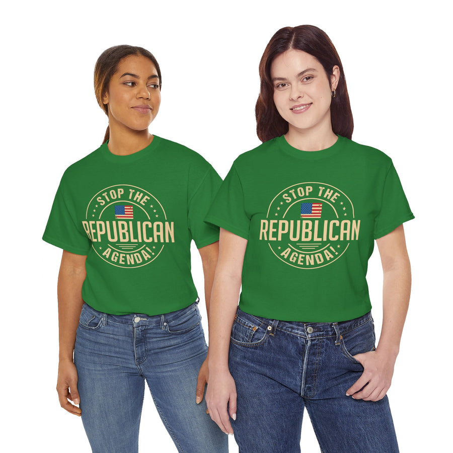 Stop The Republican Agenda! Unisex Heavy Cotton Tee