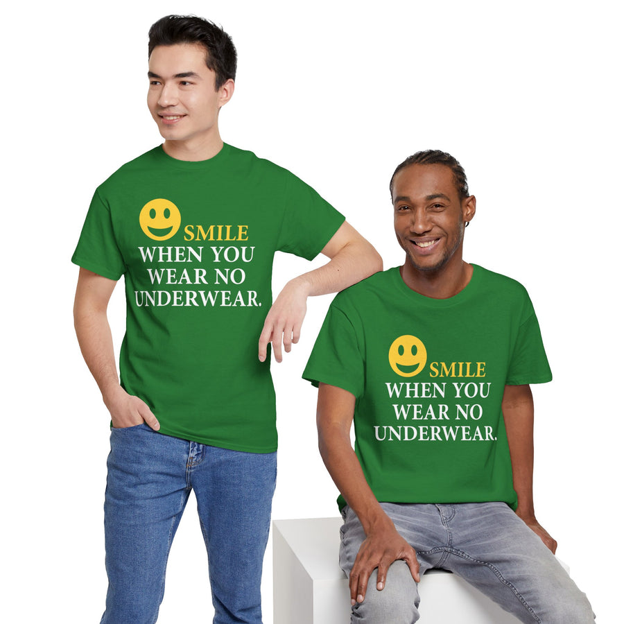 Smile When You Wear No Underwear Unisex Heavy Cotton Tee