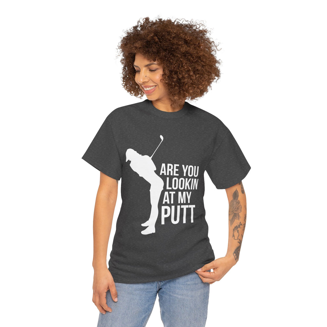 Are You Lookin At My Putt Unisex Heavy Cotton Tee