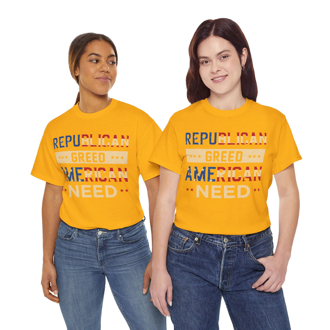 Republican Greed American Need Unisex Heavy Cotton Tee