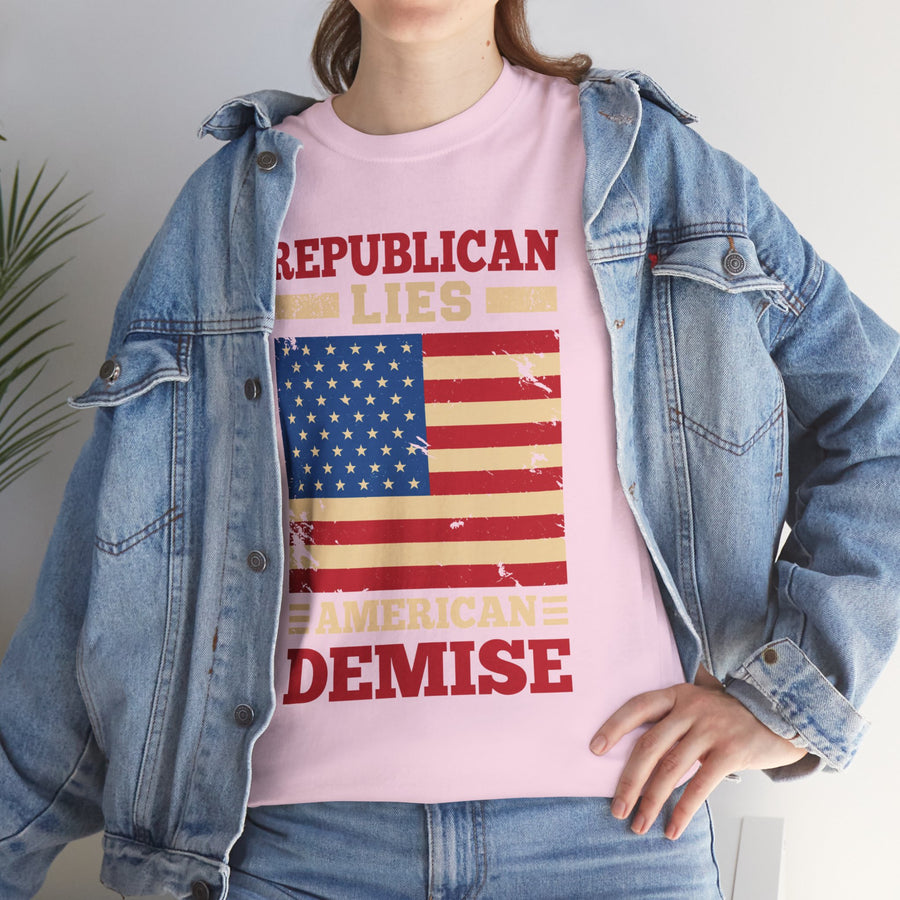 Republican Lies American Demise Unisex Heavy Cotton Tee